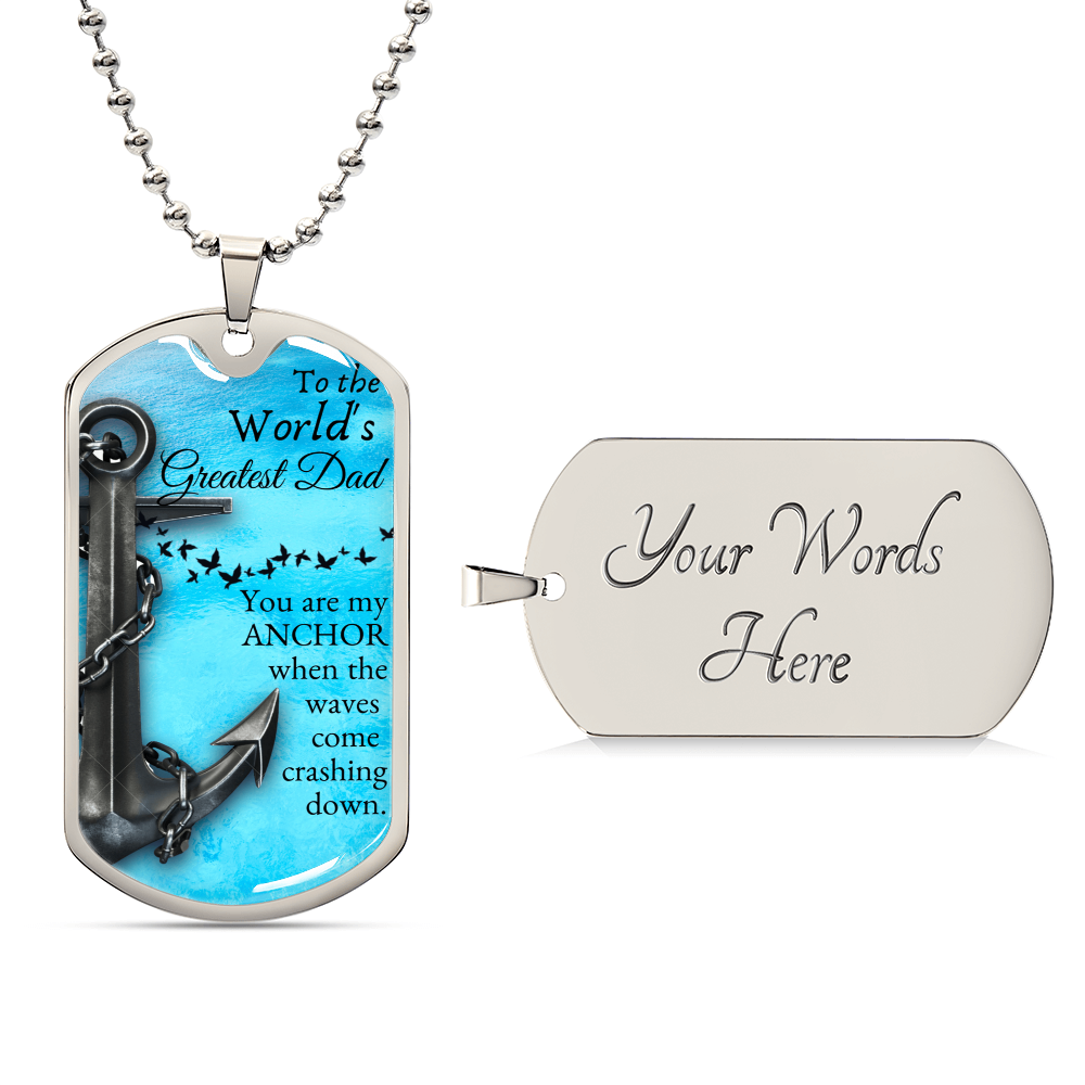 Greatest Dad - Army Tag Necklace, Dog Tag Necklace