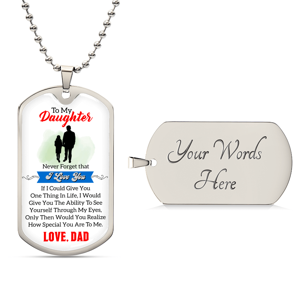 To My Daughter Dog Tag Necklace, Gift For Daughter From Mom And Dad, Daughter Gift From Parents, Daughter Gifts - Army Tag Necklace, Dog Tag Necklace
