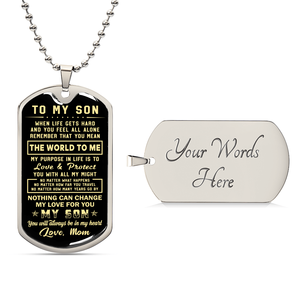 To My Son Nothing Can Change My Love For You - Army Tag Necklace, Dog Tag Necklace