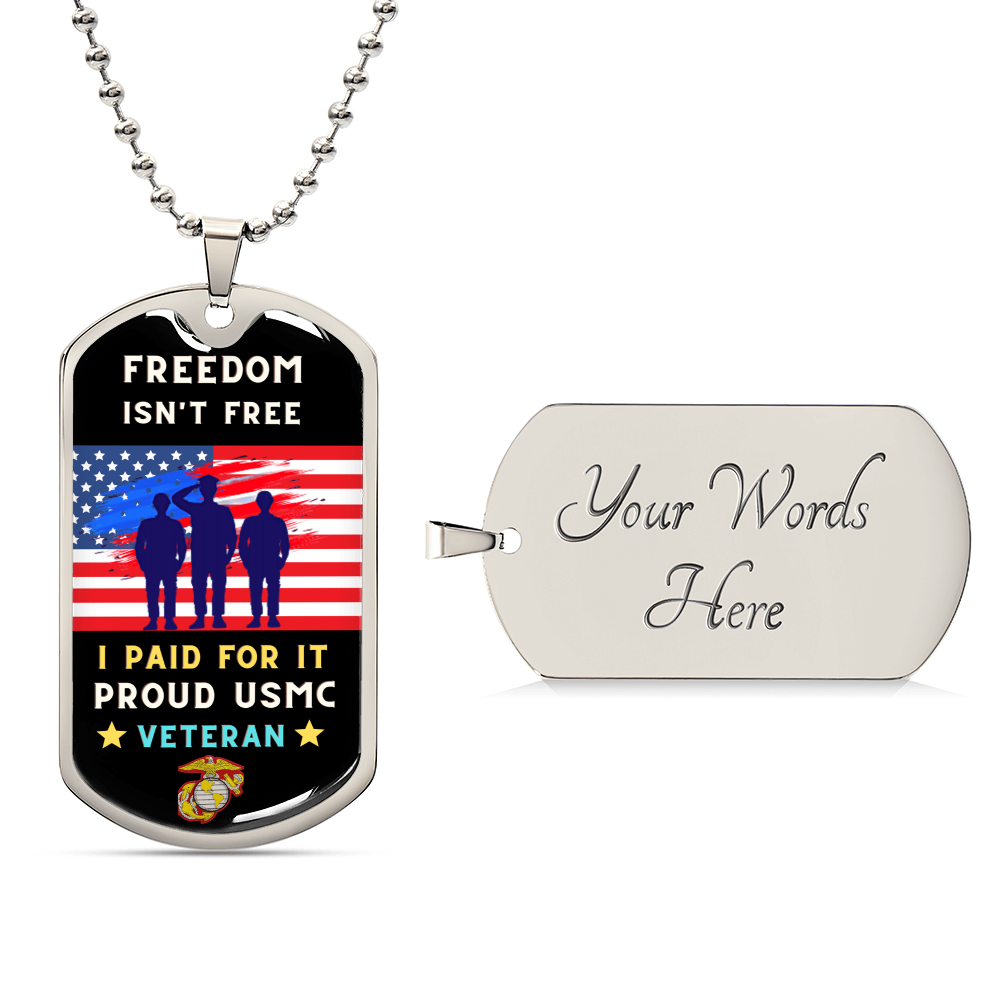 Marine Dog Tag - Army Tag Necklace, Dog Tag Necklace