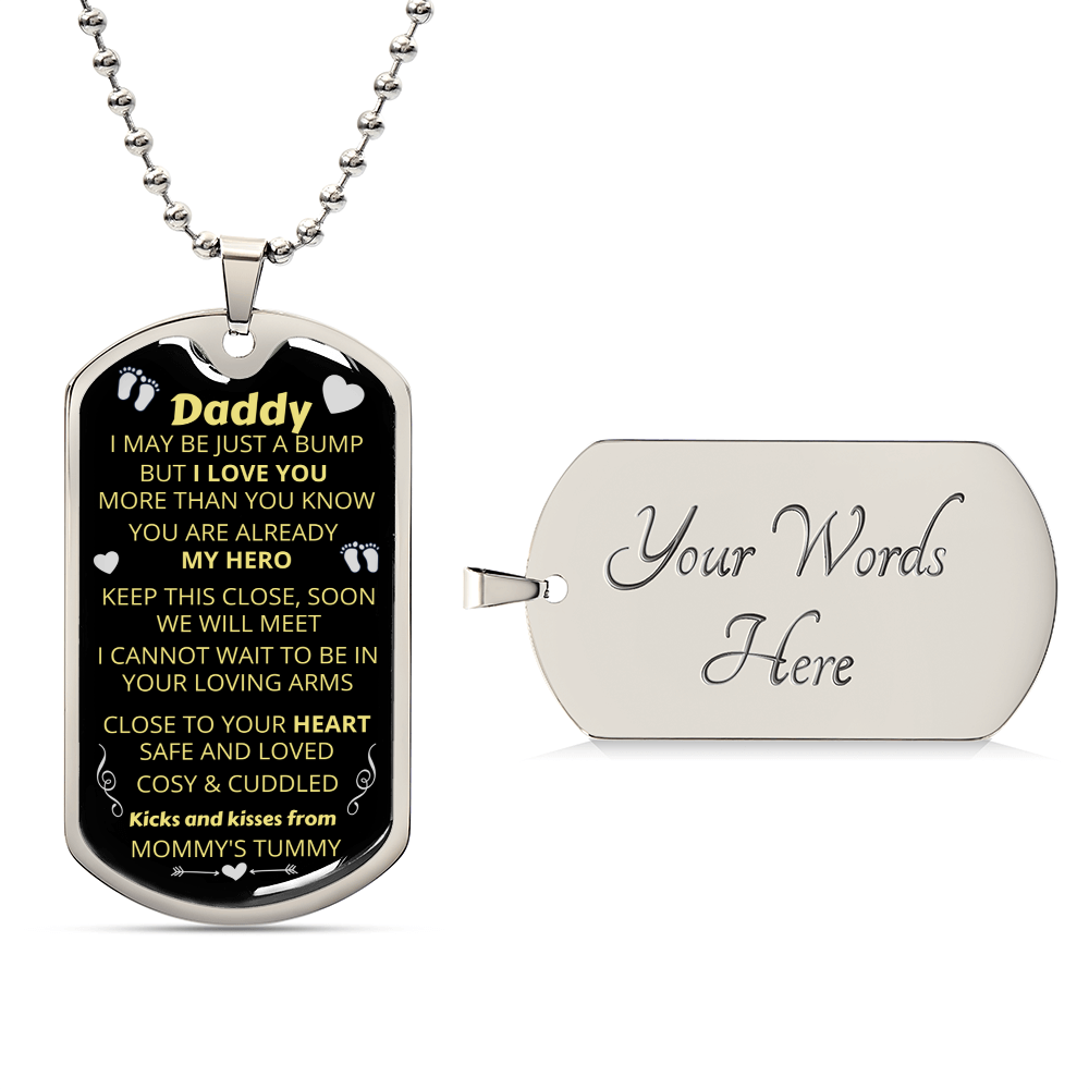 Daddy To Be - Dog Tag Pendant - Army Tag Necklace, Dog Tag Necklace