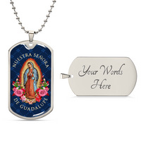 Nuestra Señora De Guadalupe Luxury Dog Tag Necklace - Army Tag Necklace, Dog Tag Necklace