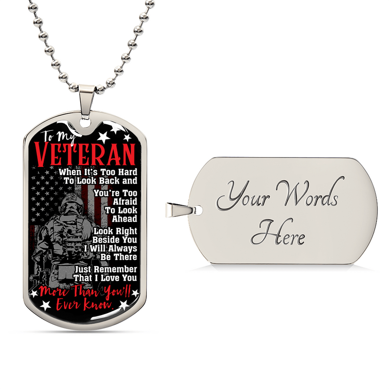 Veterans Day Gift, Military Dog Tags, I Am A Veteran, Dog Tag Necklace Personalized, Veteran Gift, Custom Dog Tags - Army Tag Necklace, Dog Tag Necklace