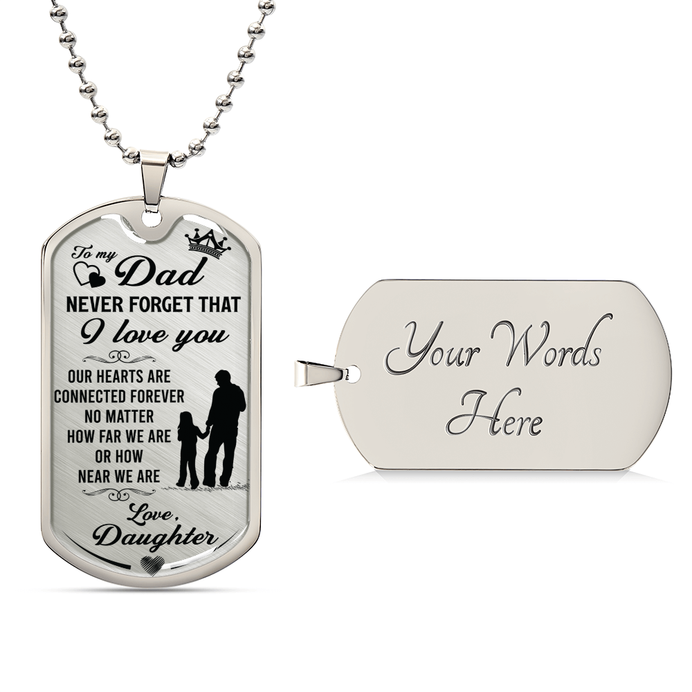 Father&#39;s Day Dog Tag From Daughter - Army Tag Necklace, Dog Tag Necklace