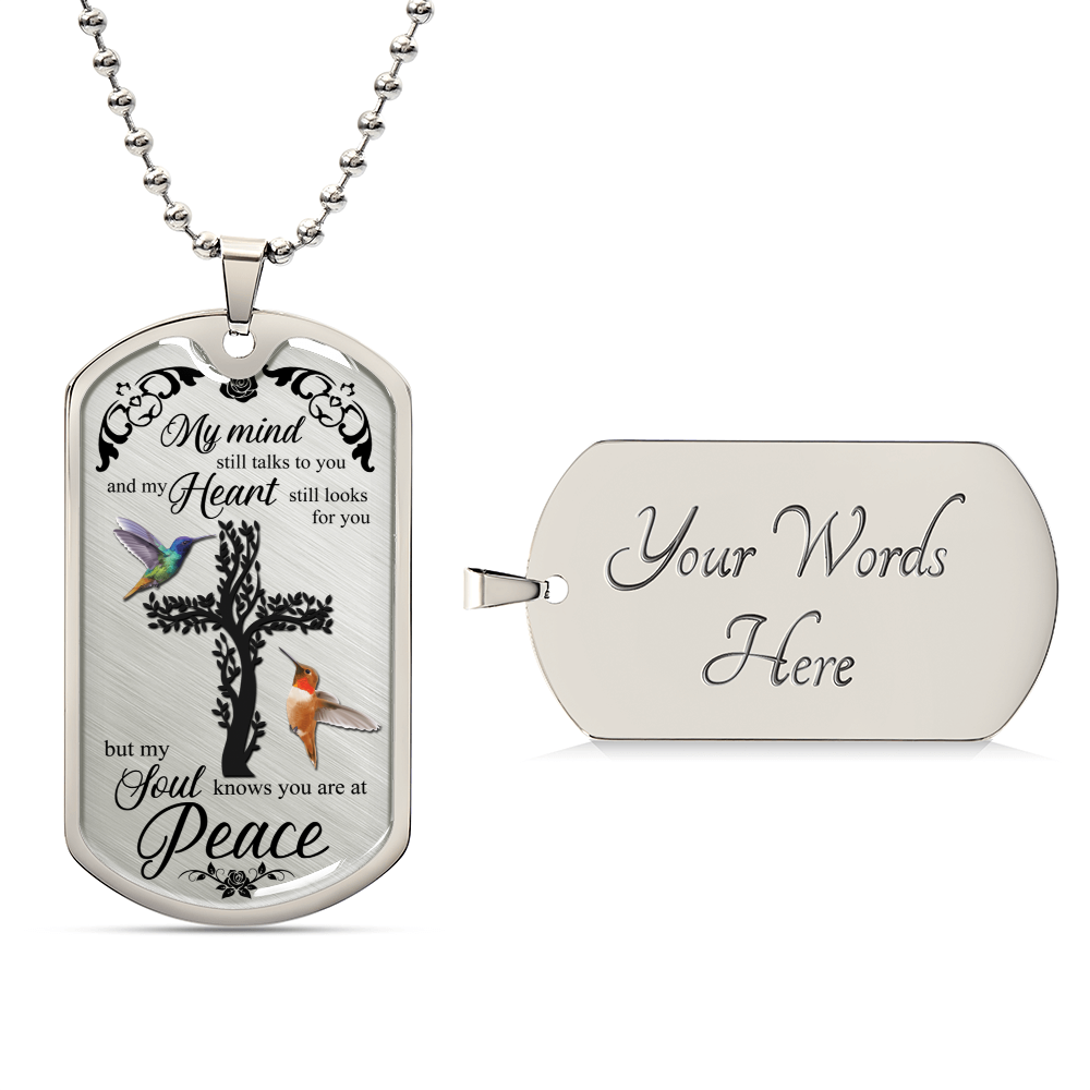 Hummingbirds Tree Of Life Faith Cross Luxury Dog Tag - Army Tag Necklace, Dog Tag Necklace