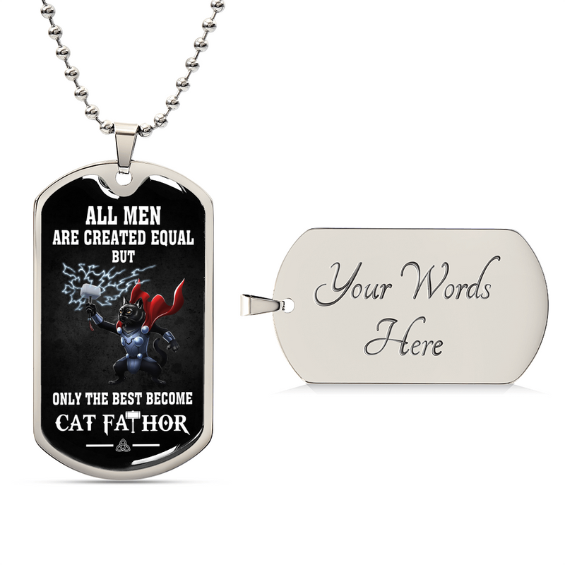 Cat Fathor Dogtag - Army Tag Necklace, Dog Tag Necklace