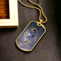 Sagittarius Galaxy Personalized Dog Tag Necklace - Army Tag Necklace, Dog Tag Necklace