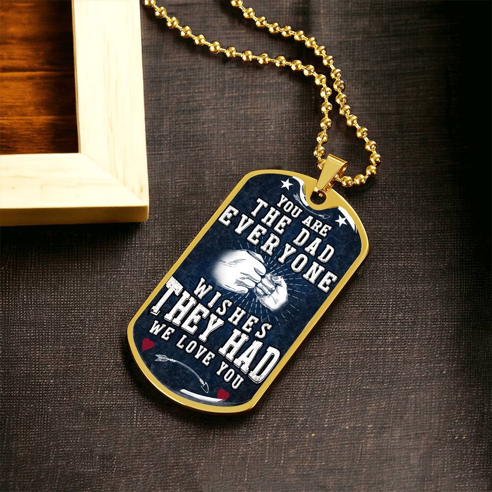 To My Dad Necklace, to My Dad, Love You My Whole Life, Dad Gift, Dad Birthday Gift, Daughter to Dad Gift, Present for Dad - Army Tag Necklace, Dog Tag Necklace