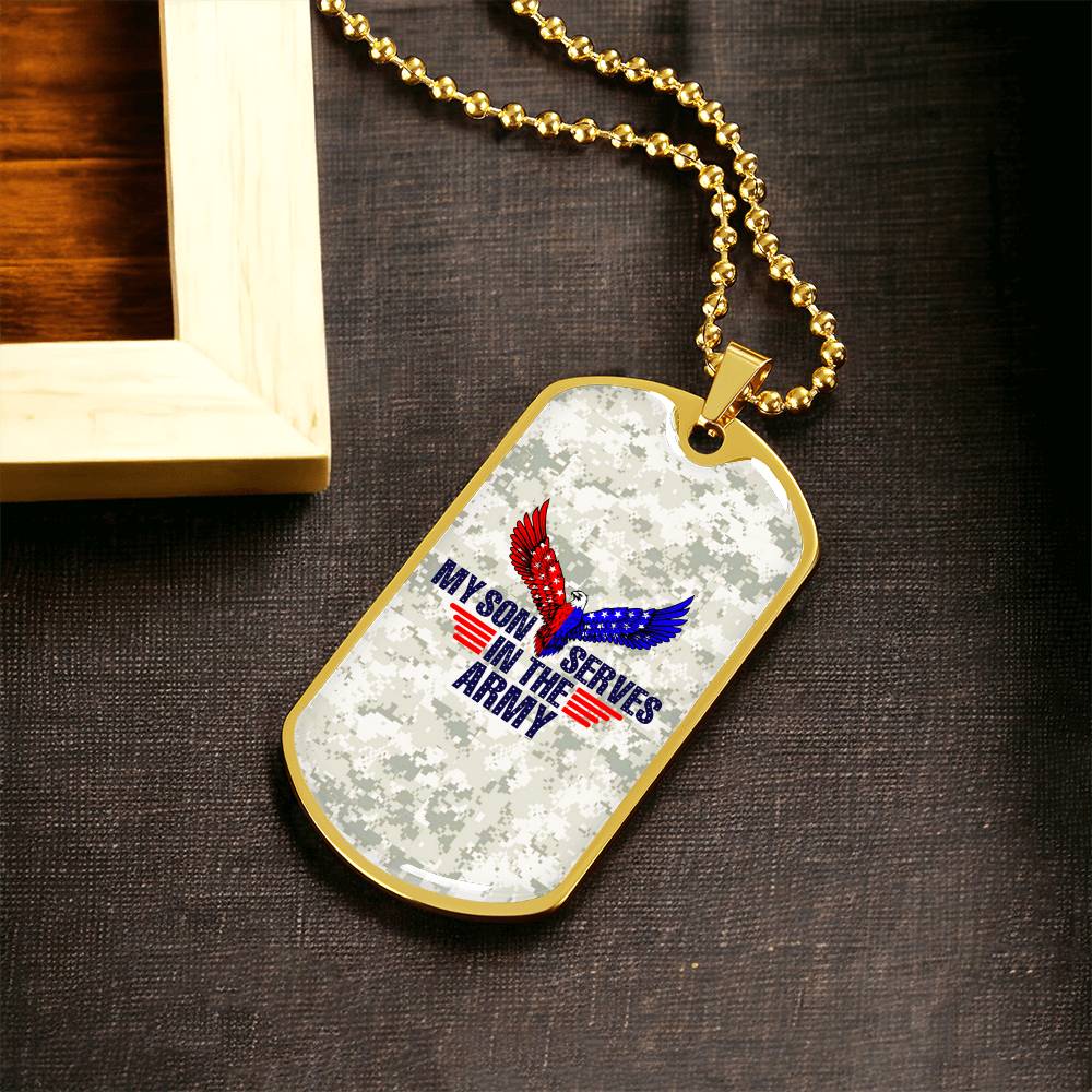 Personalized Army, Army Mom, Army Dad, Themed Dog Tag Gold And Silver - Army Tag Necklace, Dog Tag Necklace
