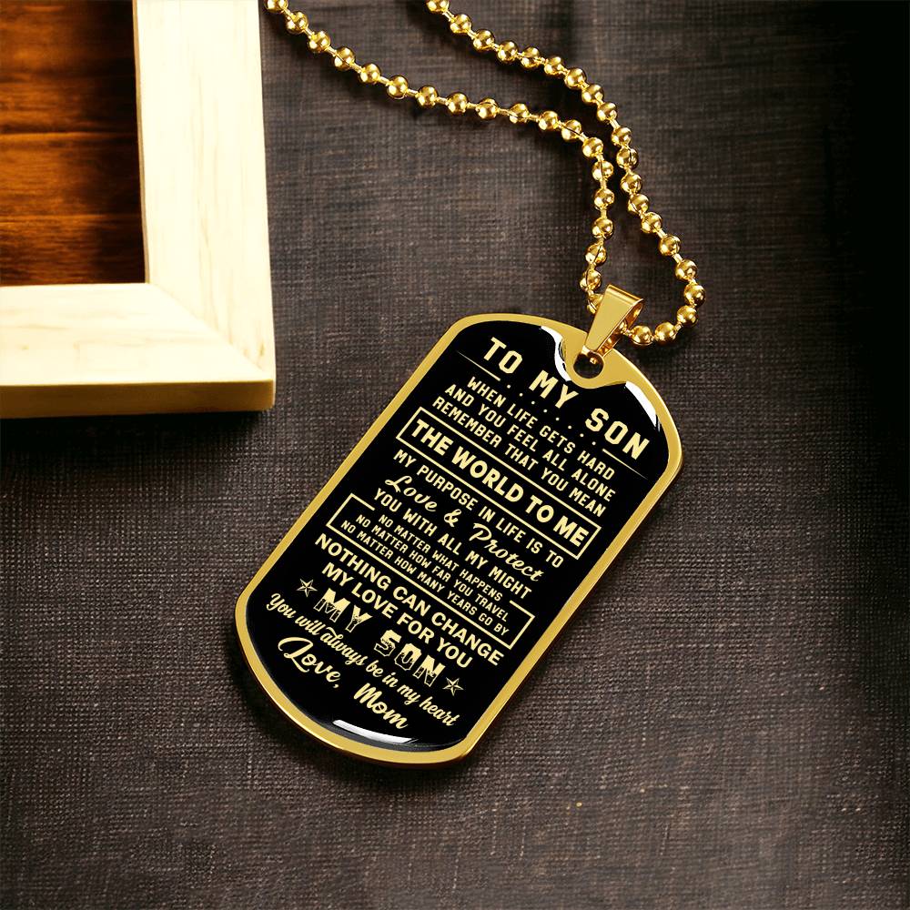 To My Son Nothing Can Change My Love For You - Army Tag Necklace, Dog Tag Necklace