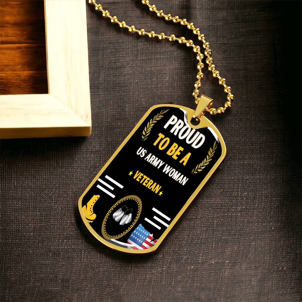 Us Army Woman Veteran - Army Tag Necklace, Dog Tag Necklace