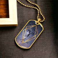 Aries Galaxy Dog Tag Personalized Necklace - Army Tag Necklace, Dog Tag Necklace