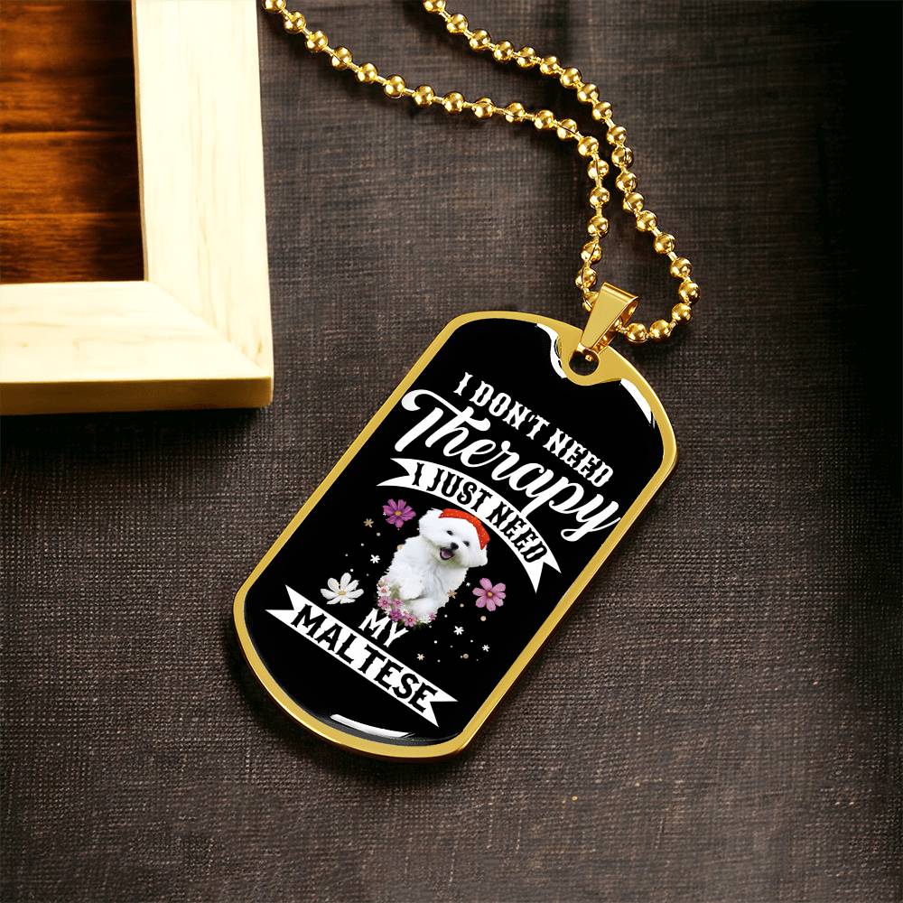 I Love Maltese - Army Tag Necklace, Dog Tag Necklace