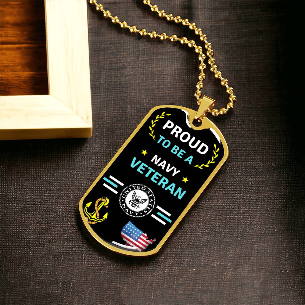 Navy Veteran Dog Tag - Army Tag Necklace, Dog Tag Necklace