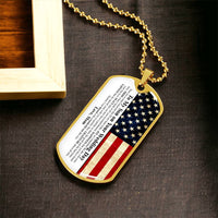 To My Son On Your Wedding Day - Army Tag Necklace, Dog Tag Necklace