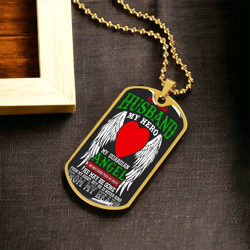 My Husband My Hero - Army Tag Necklace, Dog Tag Necklace