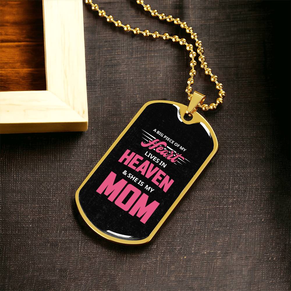 Remembering My Mom - Army Tag Necklace, Dog Tag Necklace