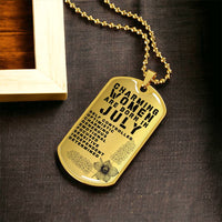 Charming Women Are Born In July Luxury Necklace With Dog Tag Gold - Army Tag Necklace, Dog Tag Necklace
