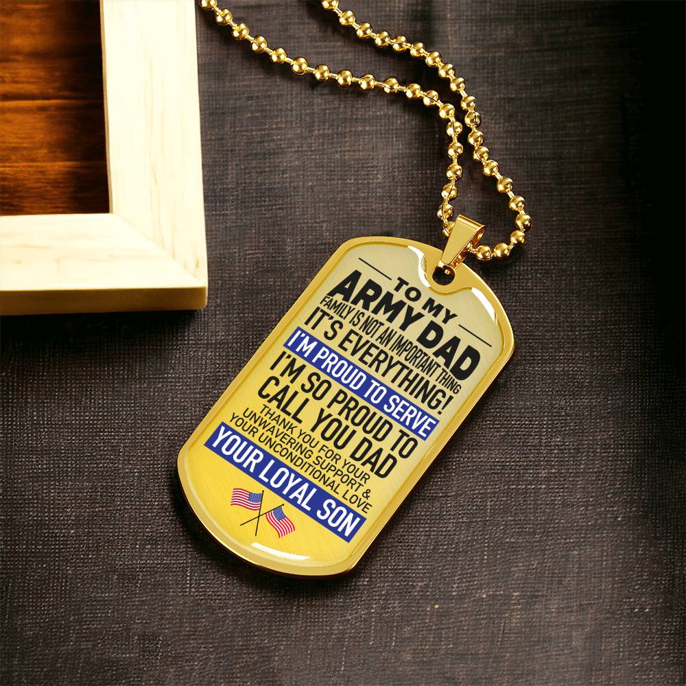 To Army Dad - From Loyal Son - Army Tag Necklace, Dog Tag Necklace