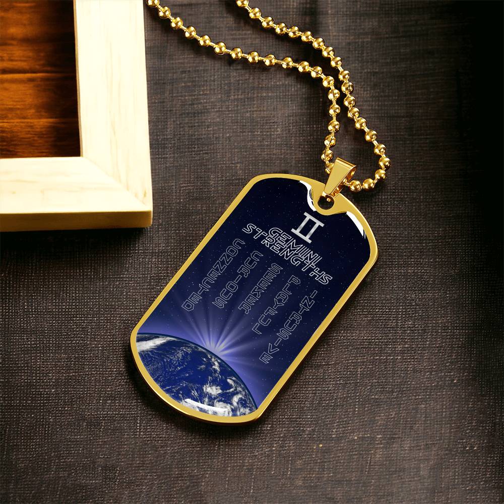 Gemini Personalized Dog Tag Necklace - Army Tag Necklace, Dog Tag Necklace