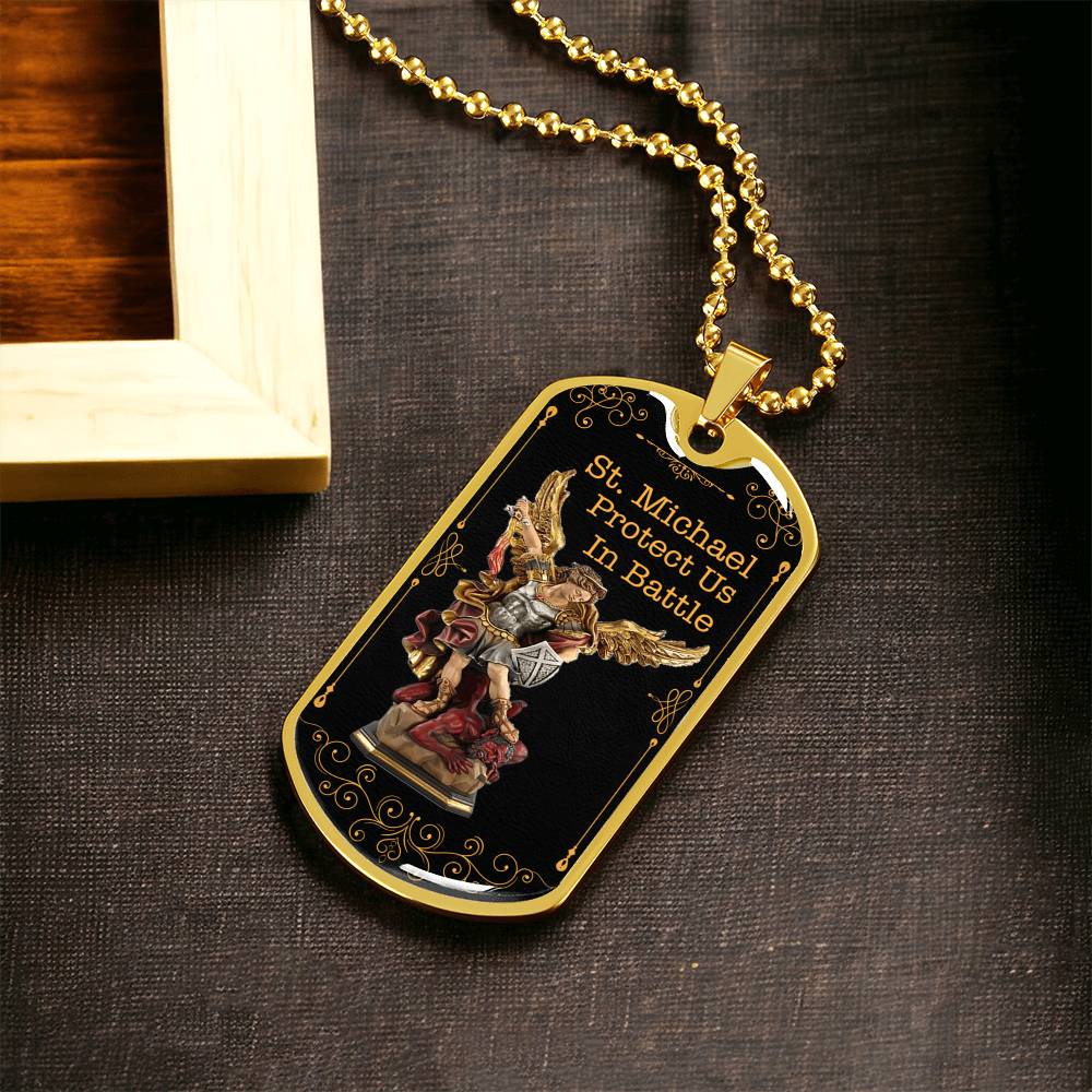 Police Officer St.Michael Protection Dogtag - Army Tag Necklace, Dog Tag Necklace