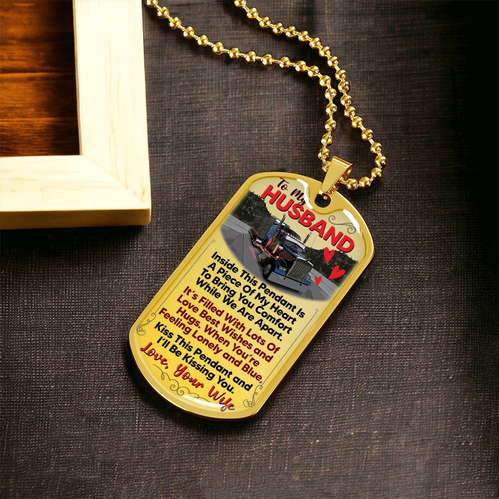 Dog Tag Necklace Gift - Driver Profession - Driver Husband Gift - Gift From Wife - Driver's Wife - Driver Jobs - Army Tag Necklace, Dog Tag Necklace
