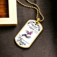 Custom Stainless Steel Necklace With Butterfly - Women Personalized Necklace - Best Gift For Girlfriend - Army Tag Necklace, Dog Tag Necklace