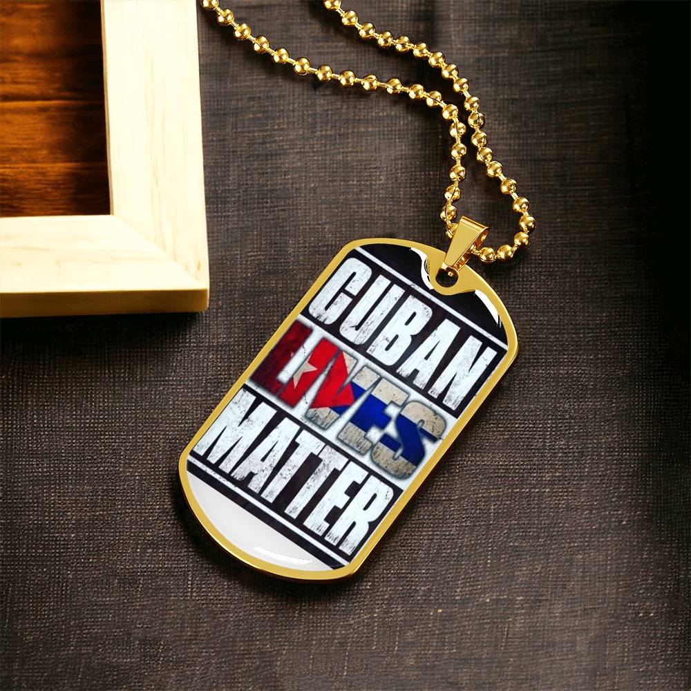 Cuban Lives Matter - Army Tag Necklace, Dog Tag Necklace
