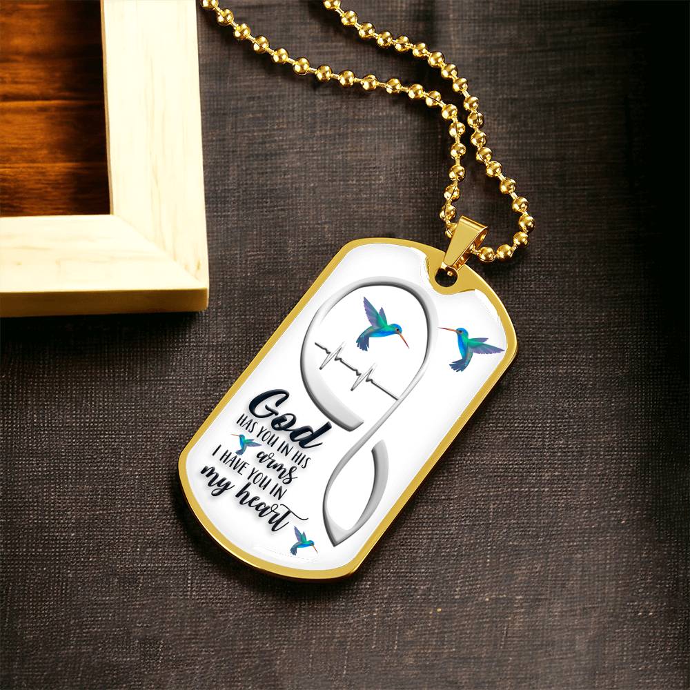 Hummingbird Necklace Mother's Day Gift, Hummingbird Jewellery, Bird Necklace, Gift For Her, Dainty Minimalist Jewellery - Army Tag Necklace, Dog Tag Necklace