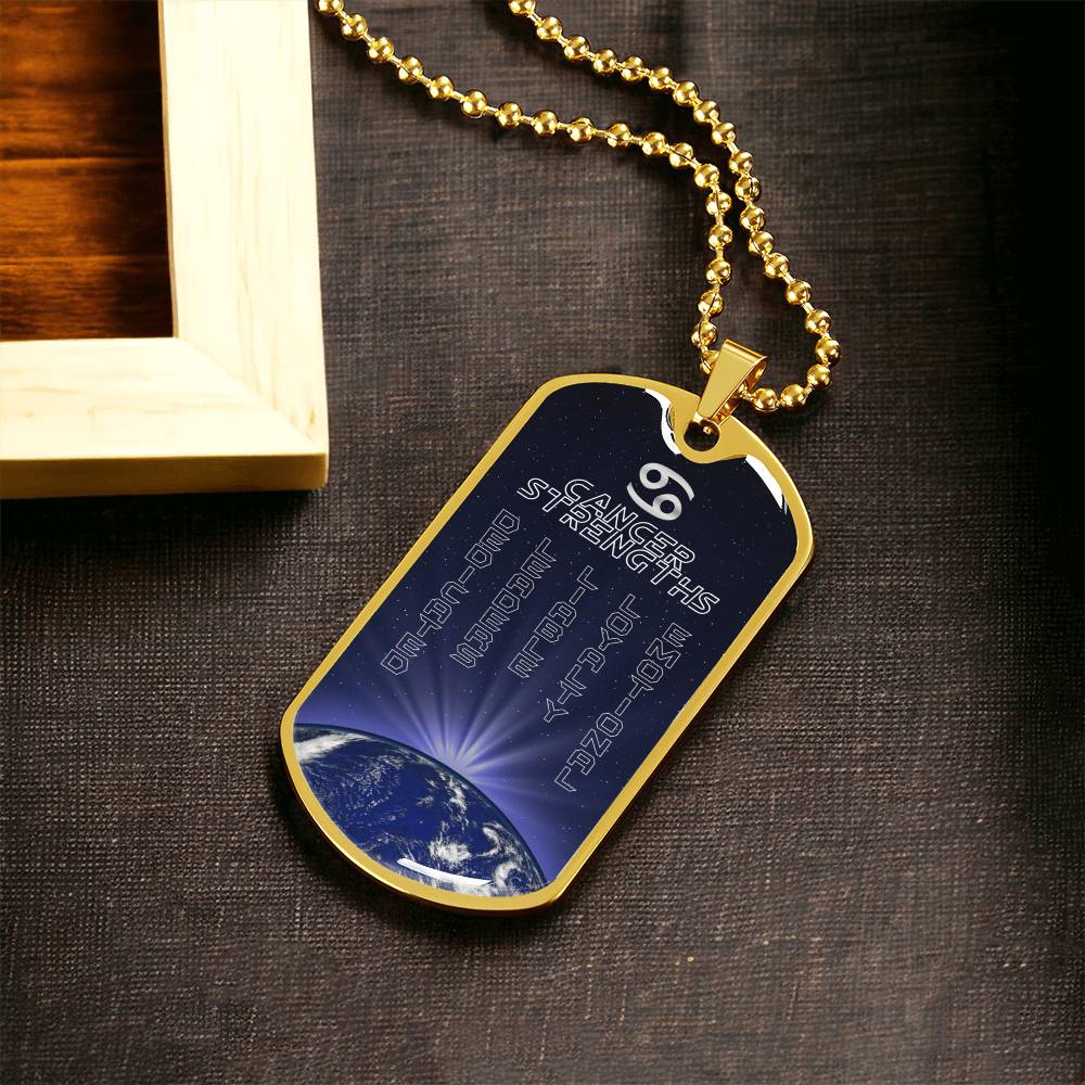 Cancer Ball Chain Dog Tag Necklace - Army Tag Necklace, Dog Tag Necklace