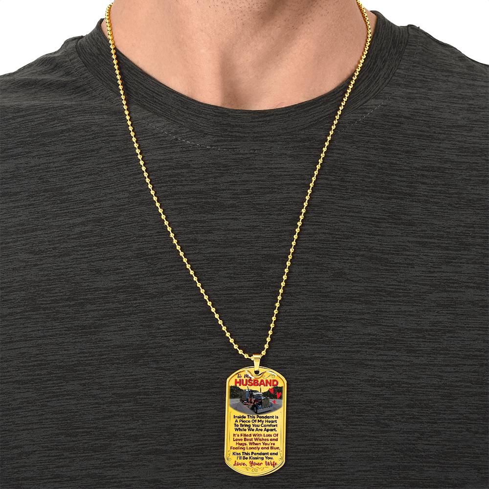 Dog Tag Necklace Gift - Driver Profession - Driver Husband Gift - Gift From Wife - Driver's Wife - Driver Jobs - Army Tag Necklace, Dog Tag Necklace