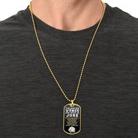 Talented Women Are Born In June Luxury Necklace With Dog Tag Black - Army Tag Necklace, Dog Tag Necklace