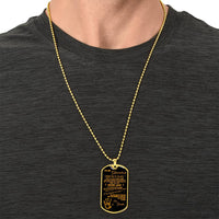 To My Grandson - Gift From Grandpa - Army Tag Necklace, Dog Tag Necklace