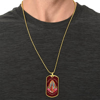 Nuestra Señora De Guadalupe Luxury Dog Tag Necklace - Army Tag Necklace, Dog Tag Necklace