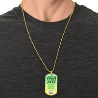 Talented Women Are Born In June Luxury Necklace With Dog Tag Green - Army Tag Necklace, Dog Tag Necklace