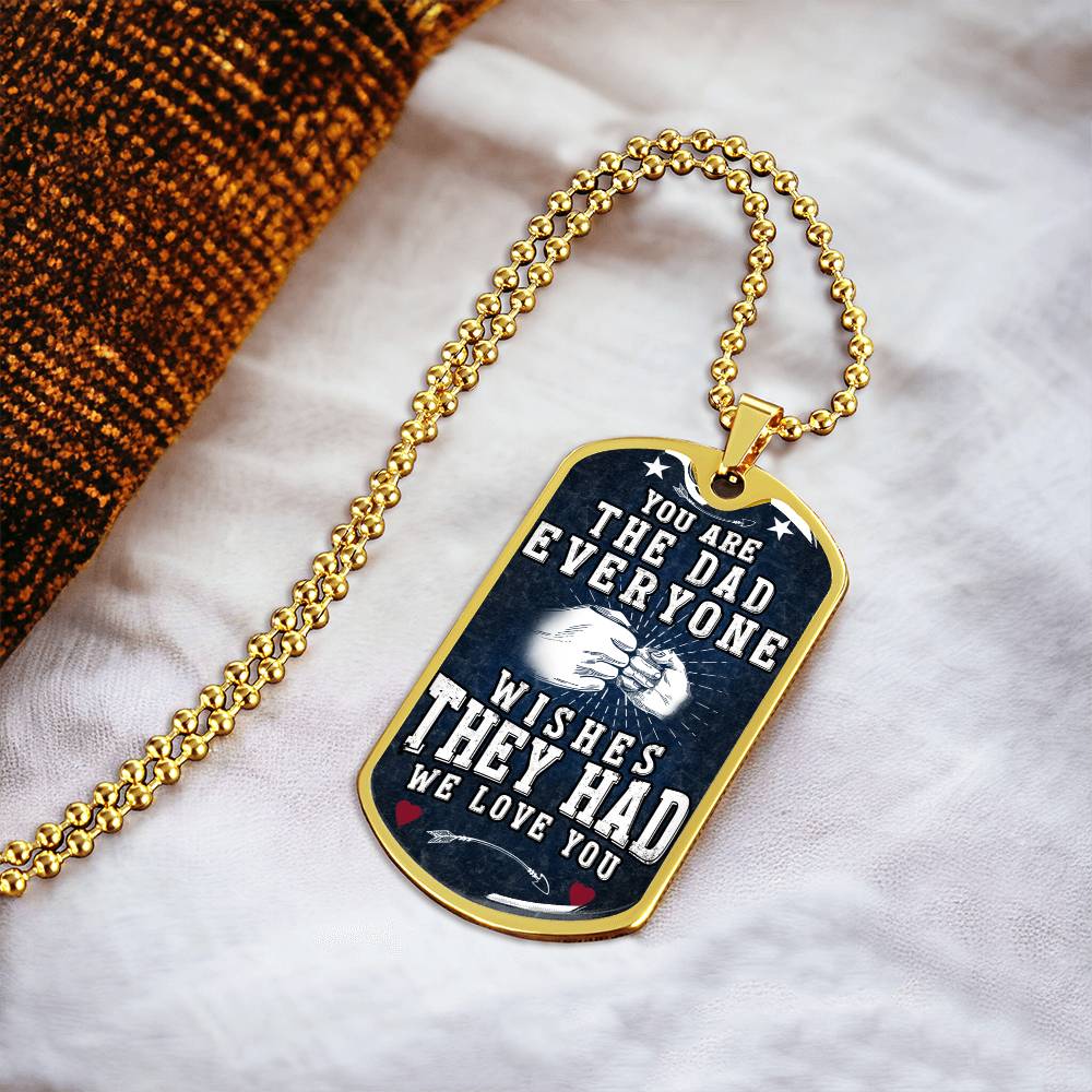 Fathers Day Necklace From Daughter, Son, Wife - Father's Day Necklace With Names - Dad Necklace For Fathers Day - Army Tag Necklace, Dog Tag Necklace