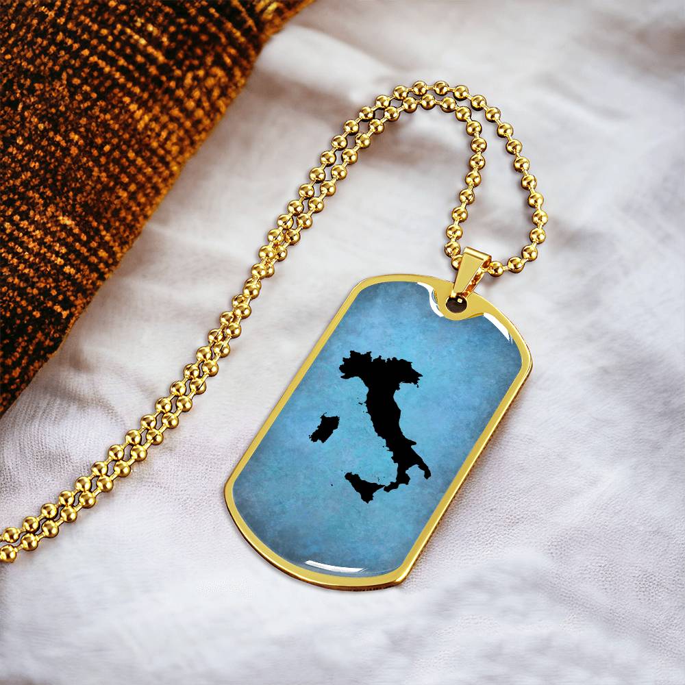 Italy Dog Tag Necklace - Army Tag Necklace, Dog Tag Necklace