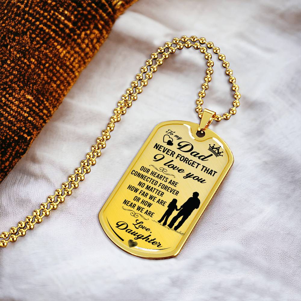Father's Day Dog Tag From Daughter - Army Tag Necklace, Dog Tag Necklace