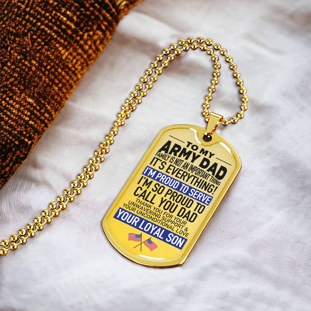 To Army Dad - From Loyal Son - Army Tag Necklace, Dog Tag Necklace