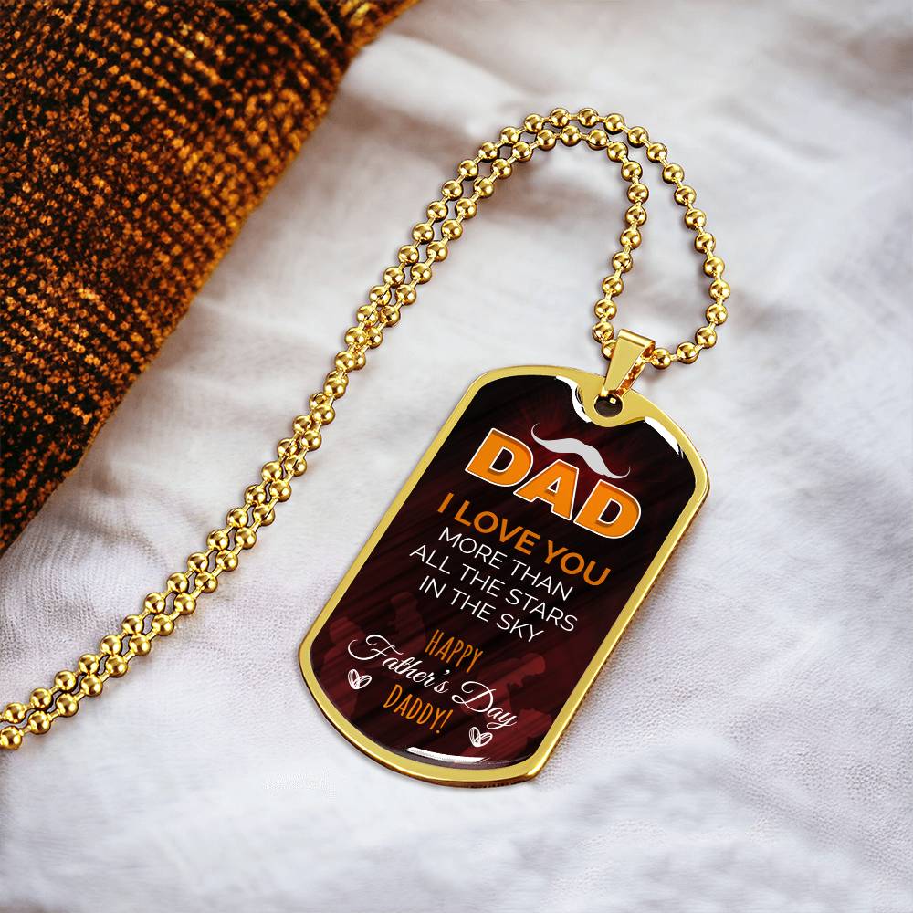 Father's Day Surprise Gift For Dad, Father's Day Gift For The Father On Behalf Of The Child, Father's Day Special Gift For Dad - Army Tag Necklace, Dog Tag Necklace