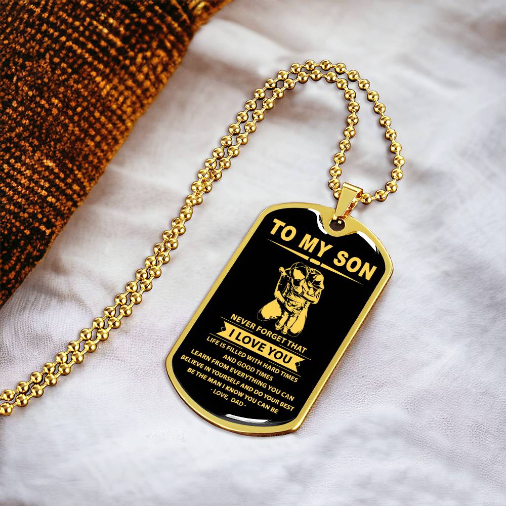 Dog Tag Dad To Son - Army Tag Necklace, Dog Tag Necklace