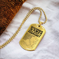 Mysterious Women Are Born In February Luxury Necklace With Dog Tag Gold - Army Tag Necklace, Dog Tag Necklace