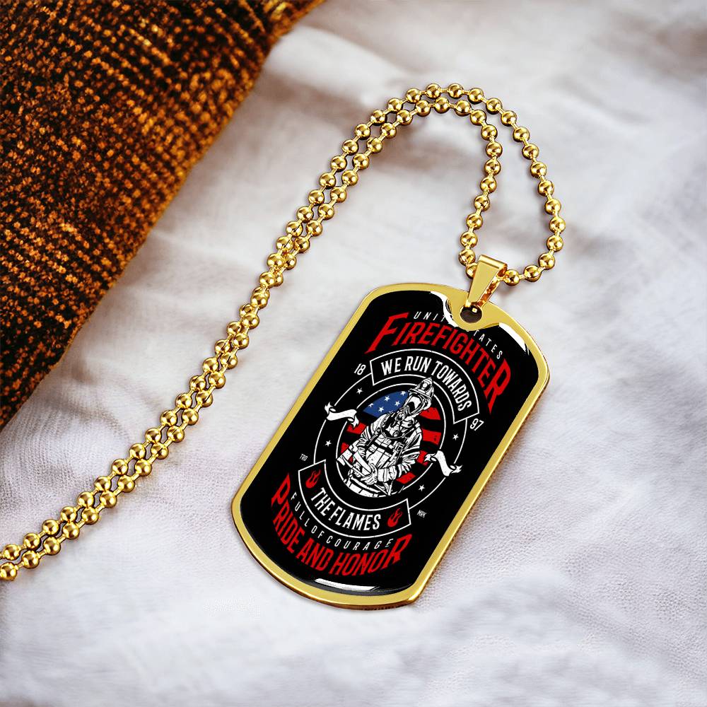 Firefighter Chain - Army Tag Necklace, Dog Tag Necklace