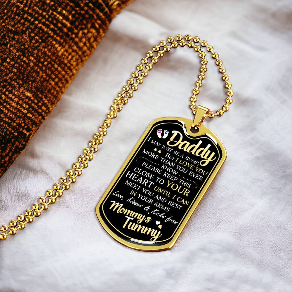 Collection Dad - Bump Gift For Dad - Army Tag Necklace, Dog Tag Necklace