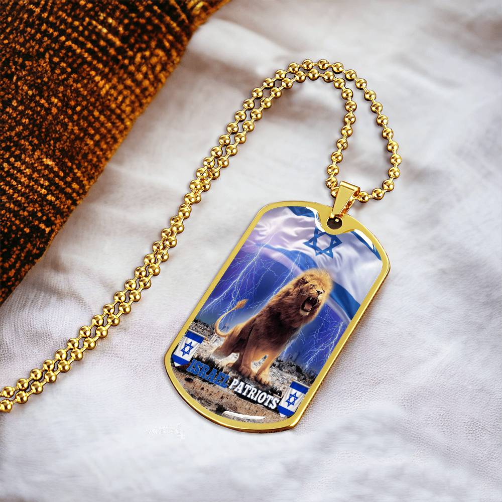 Israel Lions - Army Tag Necklace, Dog Tag Necklace