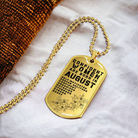 Confident Women Are Born In August Luxury Necklace With Dog Tag Gold - Army Tag Necklace, Dog Tag Necklace