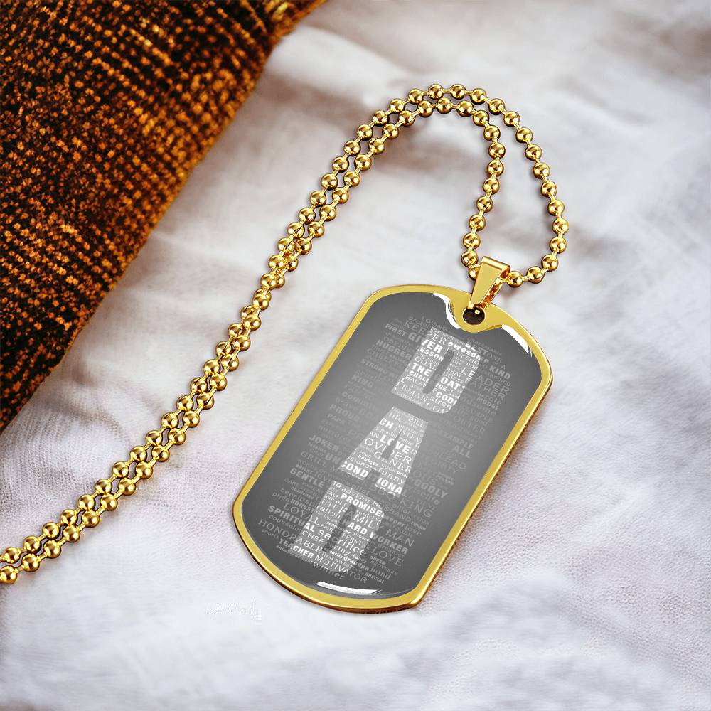Dad Dog Tag - Army Tag Necklace, Dog Tag Necklace