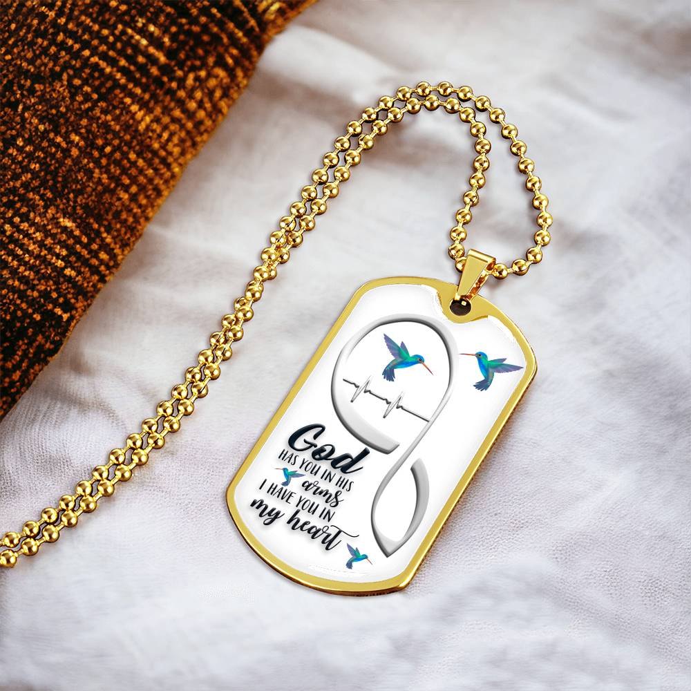 Hummingbird Necklace Mother's Day Gift, Hummingbird Jewellery, Bird Necklace, Gift For Her, Dainty Minimalist Jewellery - Army Tag Necklace, Dog Tag Necklace