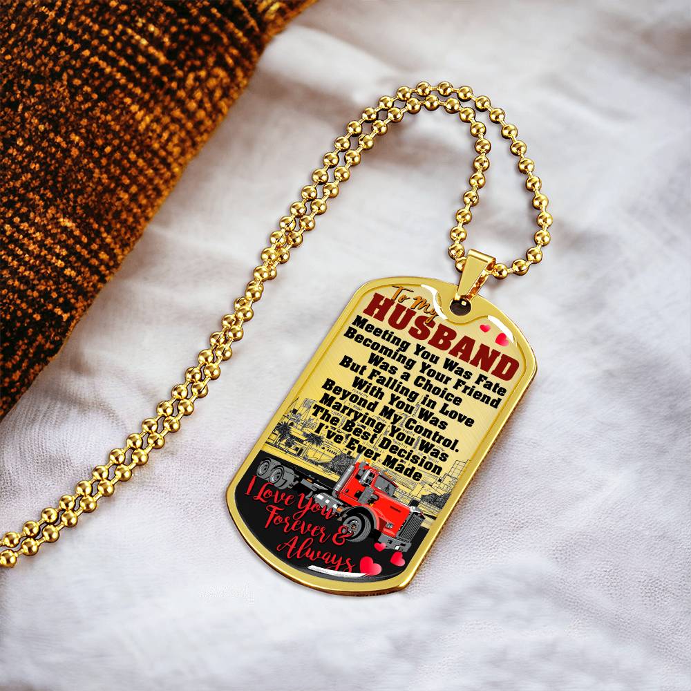 Dog Tag Necklace Gift - Driver Profession - Driver Husband Gift - Gift From Wife - Driver's Wife - Driver Jobs - Army Tag Necklace, Dog Tag Necklace