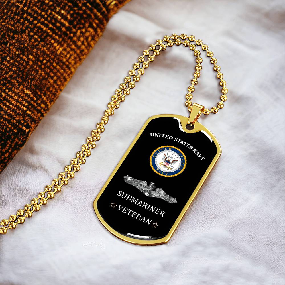 United States Navy - Submariner - Army Tag Necklace, Dog Tag Necklace